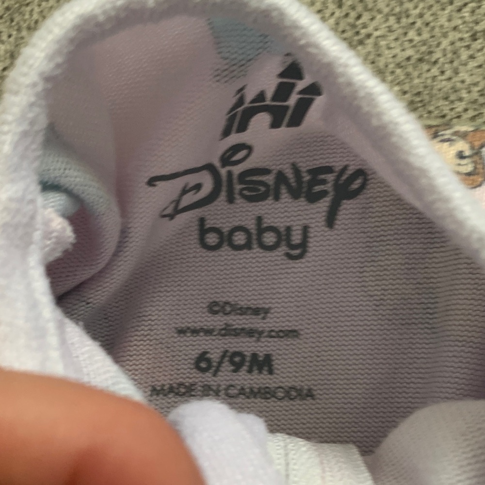 Disney baby 6-9 month One Piece Pajamas - Pink and Cream Minnie Mouse princess - Picture 2 of 7
